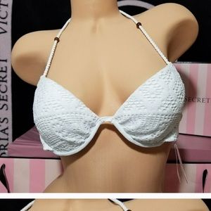 “the Fabulous” White Crochet Vic Secret Bikini Top